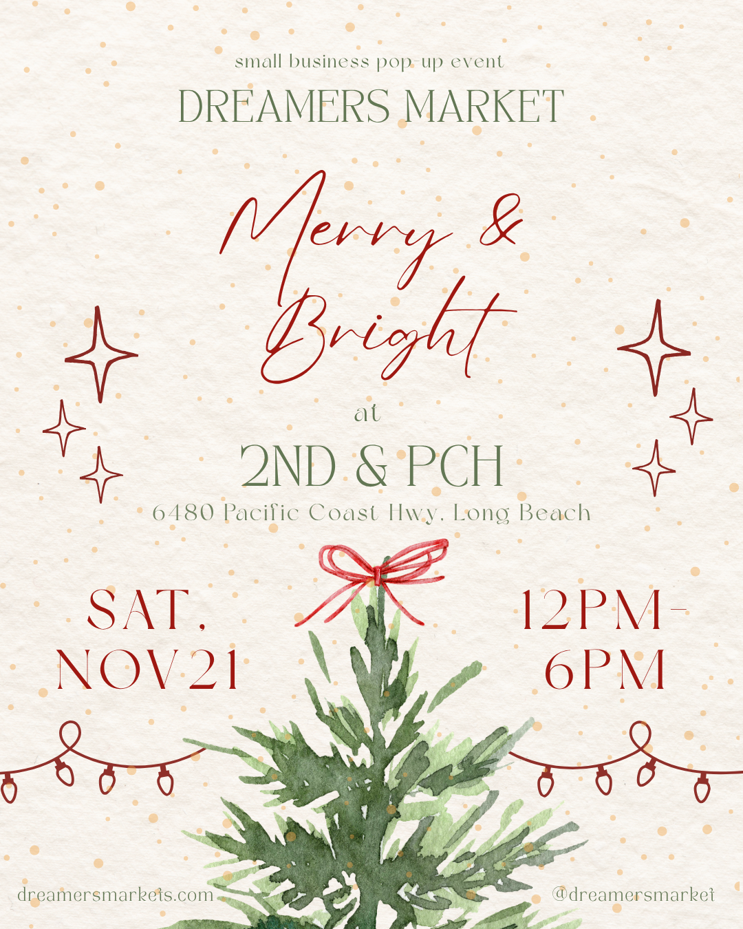Event flyer for Merry and Bright / November 21st