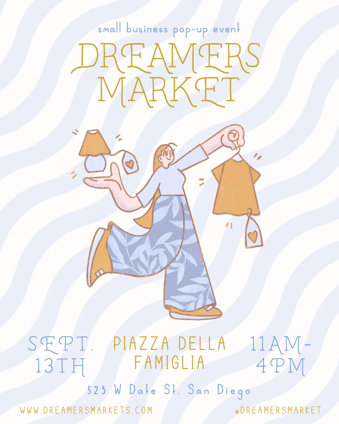 Event flyer for Little Italy Dreamers Market