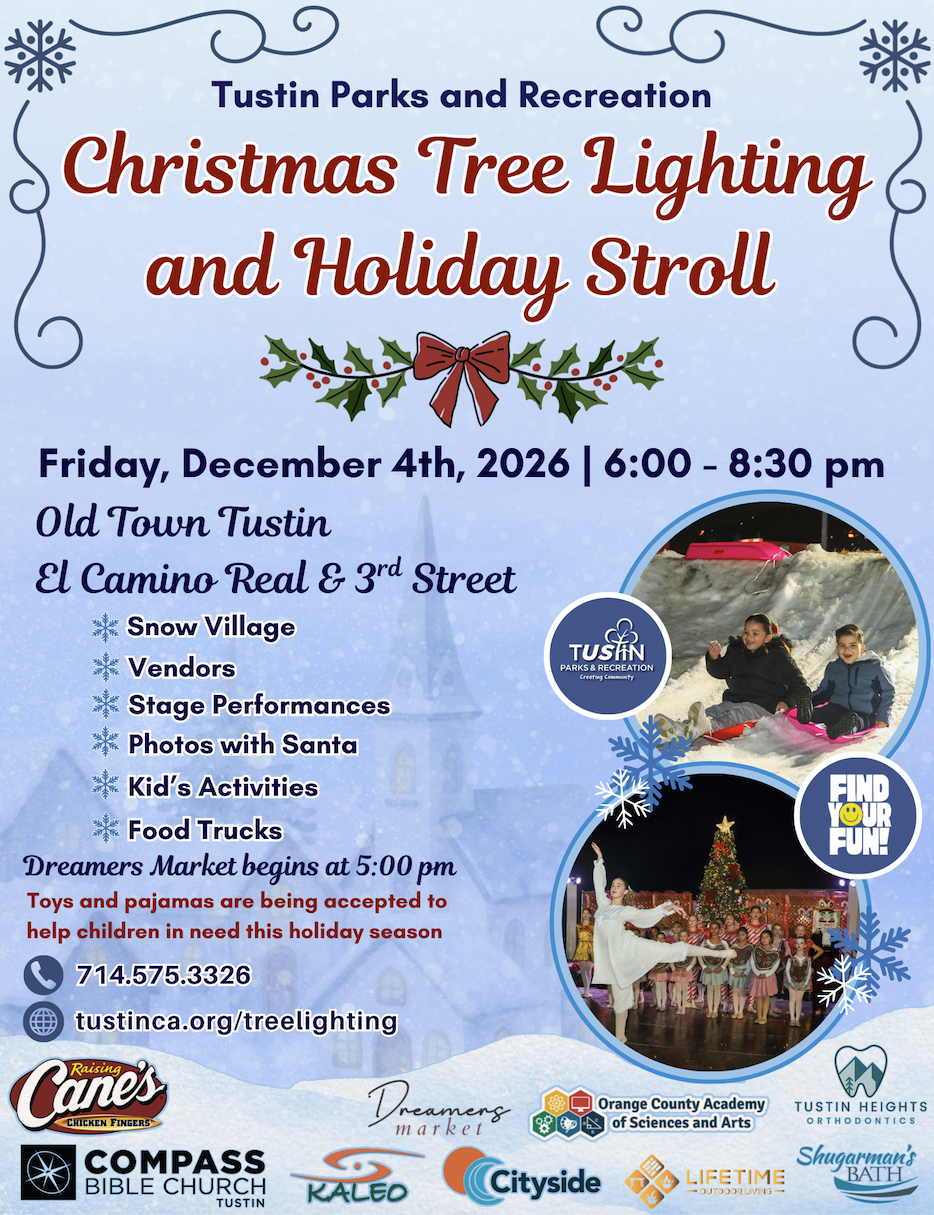 Event flyer for Christmas Tree Lightening Event - December 4th